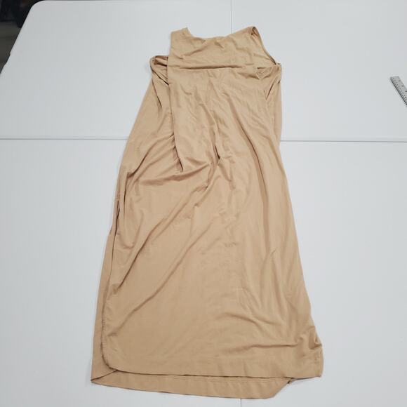 Cuyana Dress Womens Large Beige Tank Maxi Sleeveless Side Slit Pima Modal Knit - Picture 3 of 10